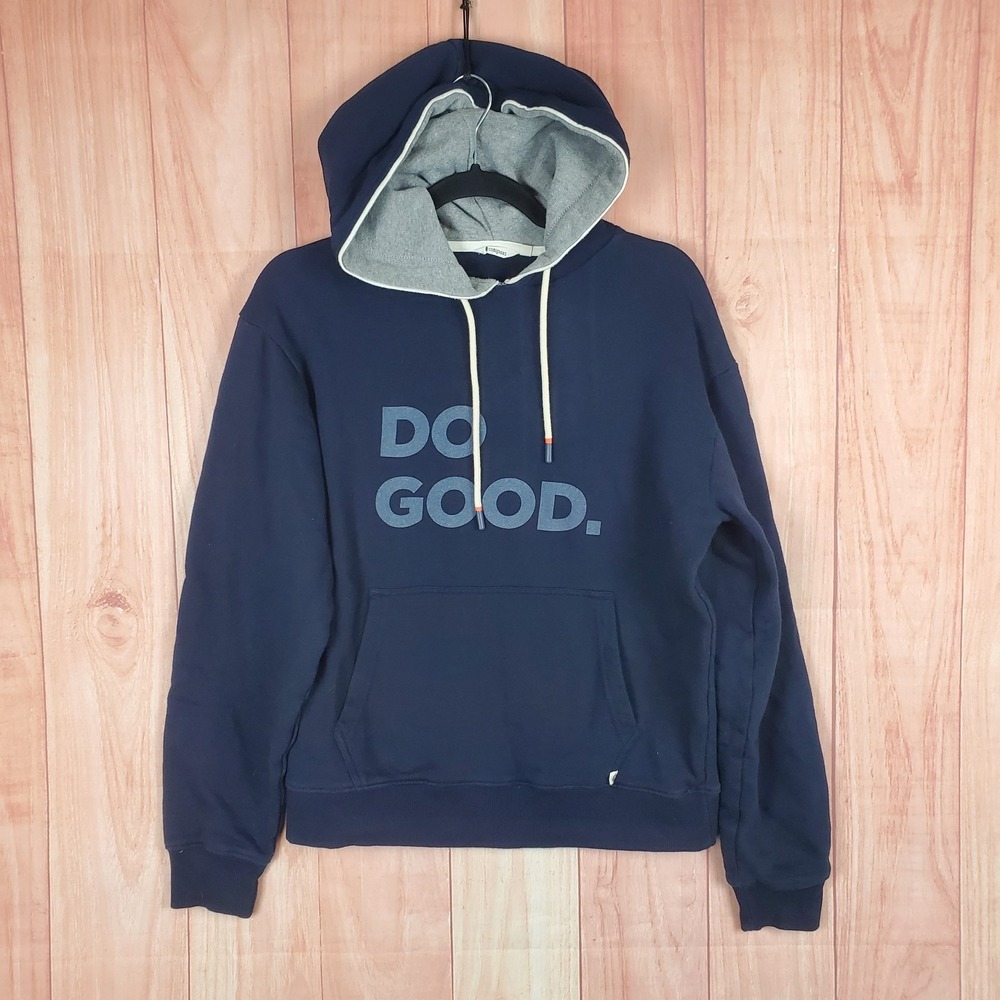 Cotopaxi Do Good Hoodie Medium Blue Cotton Fleece Lined Kangaroo Pockets